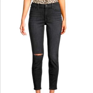 Hudson Natalie Midrise Super Skinny Ankle Jeans in Cora/ Washed Black